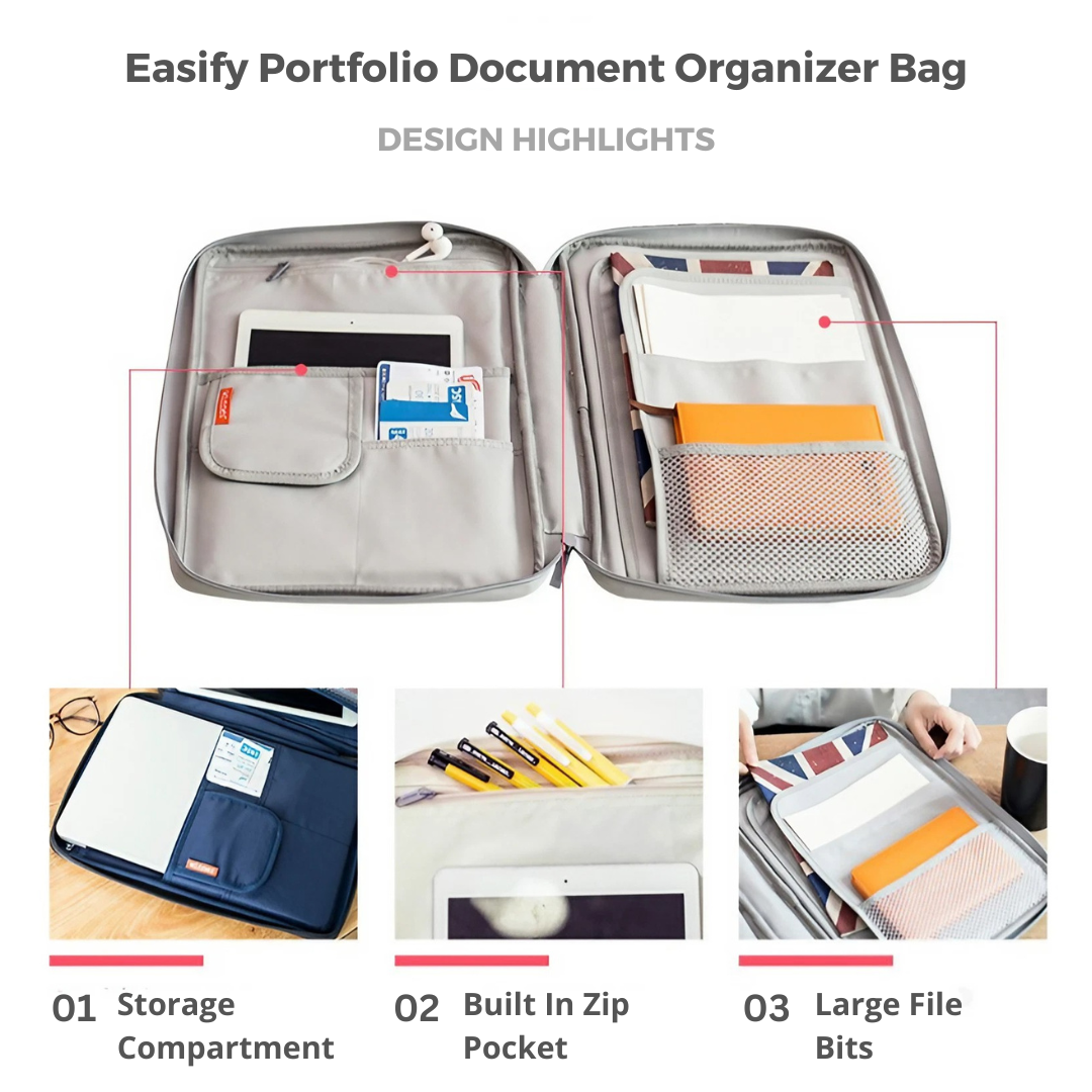 Easify Portfolio Document Organizer Bag